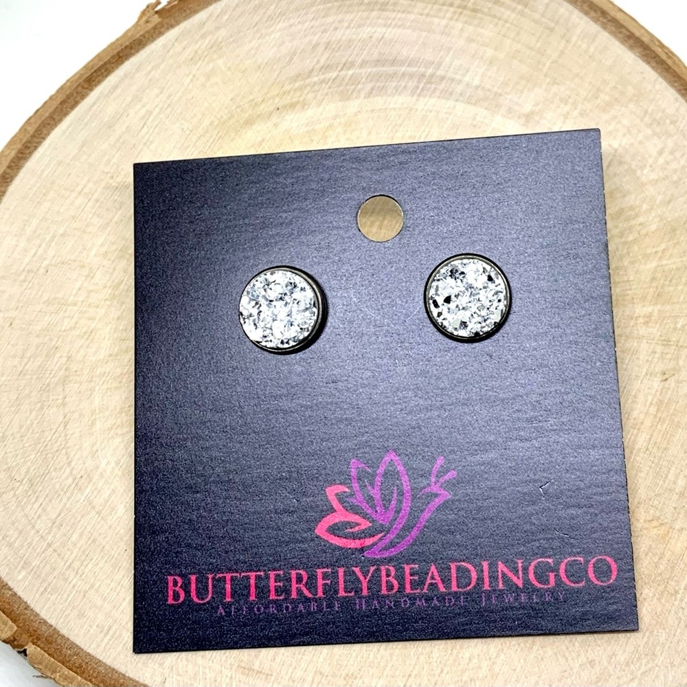 Stainless steel resin earrings - Picture 5 of 7